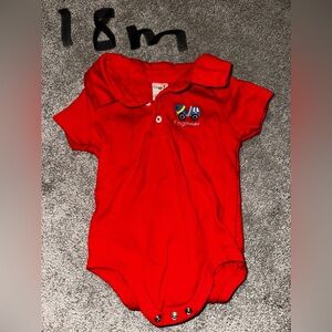 18 months Red Baby Onesie with Embroidered Design